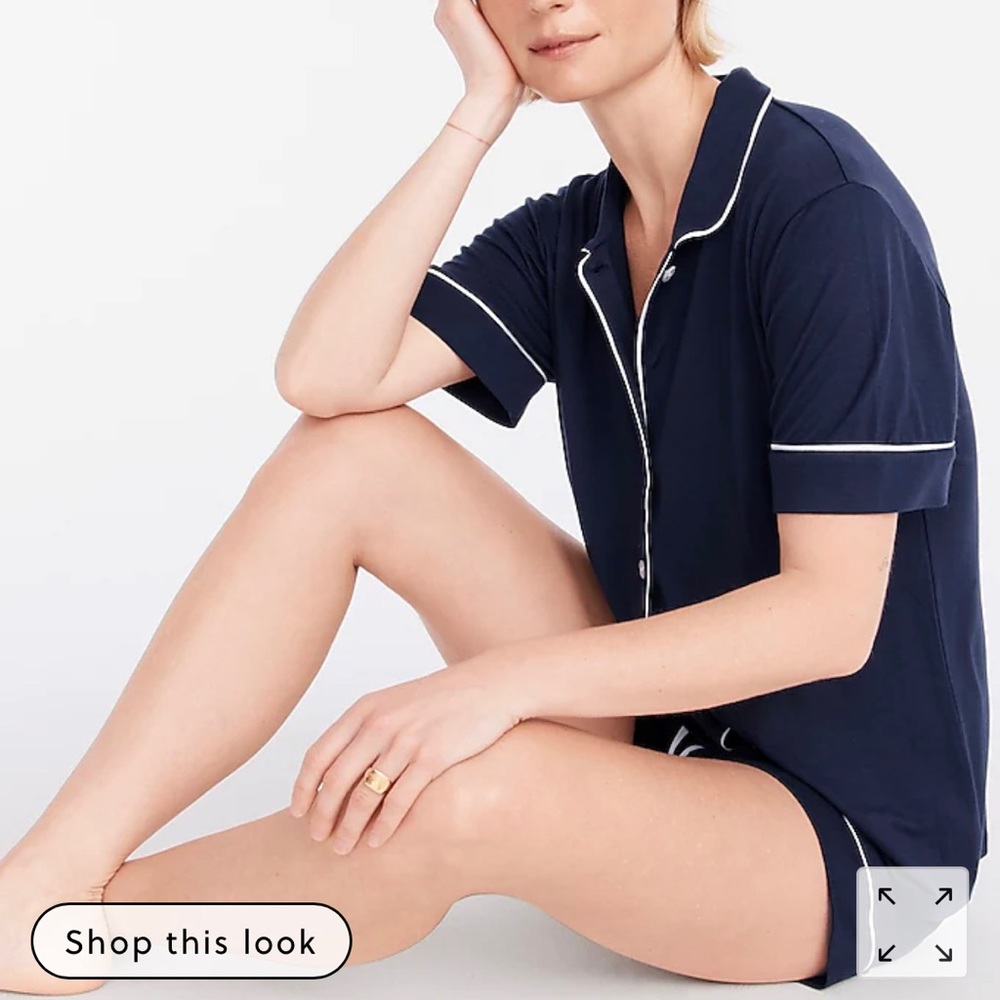 Eco dreamiest short-sleeve pajama set • Navy